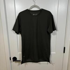 BYLT Premium Basics T-Shirt Drop Cut Lux Blend Mens Medium Green Short Sleeve